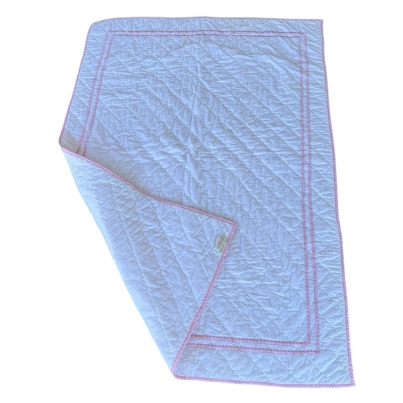 Pottery Barn Kids Pearl Dot Embroidered Crib Bedding Set Light Pink GUC - Picture 5 of 16